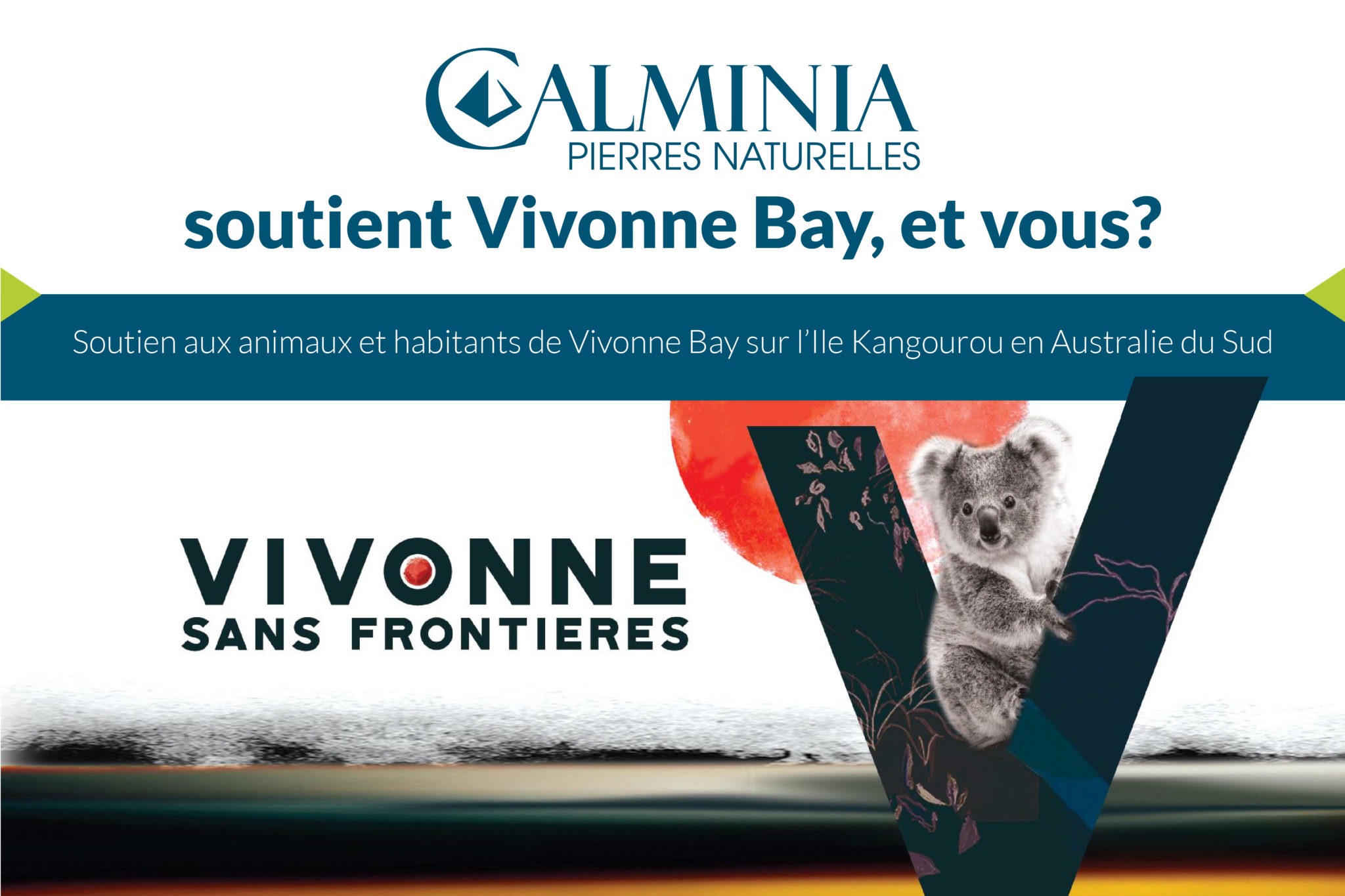 Vivonne sans Frontières - Calminia soutient Vivonne Bay