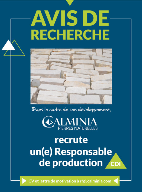 Annonce recrutement responsable de production_Calminia