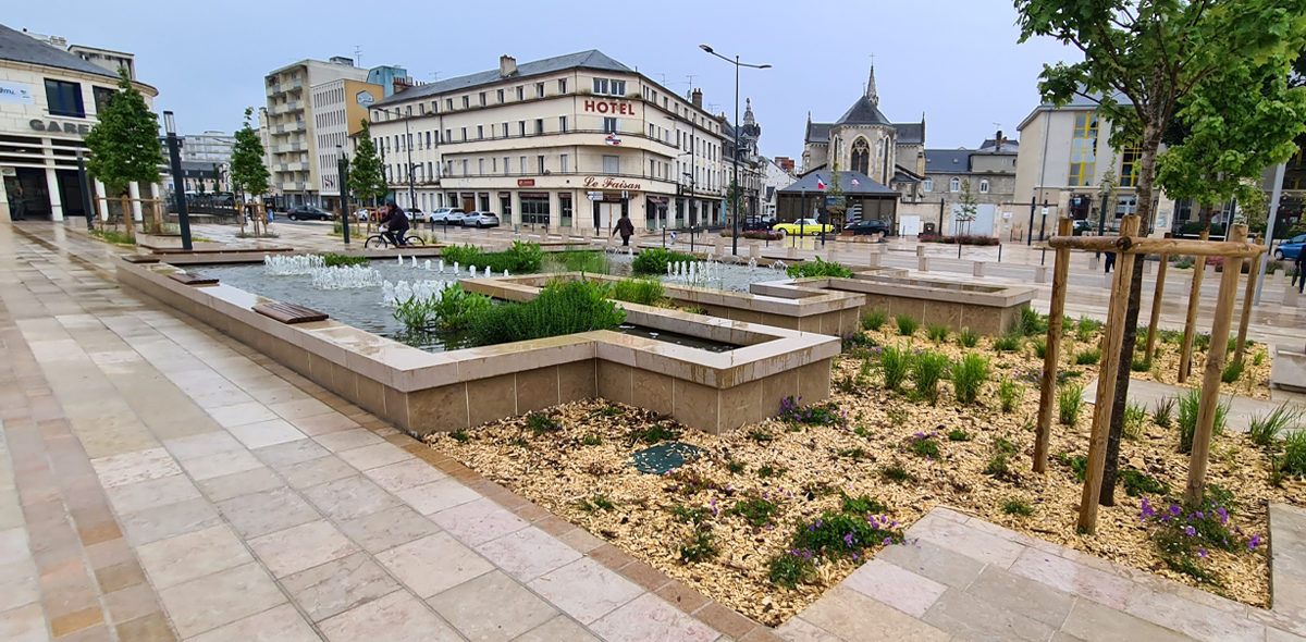 Aménagement Pôle multimodal Chateauroux - Pierre naturelle Calminia