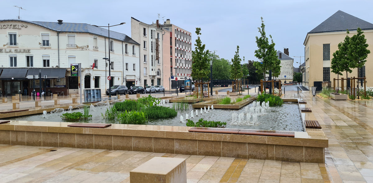 Aménagement Pôle multimodal Chateauroux - Pierre naturelle Calminia